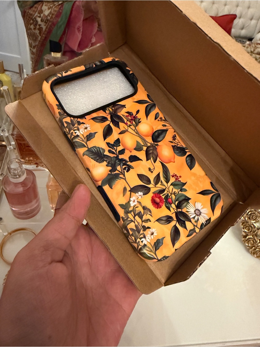 Floral Citrus Protective Phone Case - Yellow